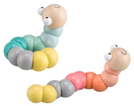 Holzspielzeug Wurm in Pastell von Bigjigs