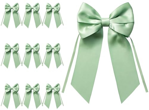 MORSUNBELA Schleifen Deko Hochzeit Geschenkschleifen Groß Girlande Schleife für Geschenk Geburtstag Weihnachten Adventskranz Weihnachtsbaum Grün