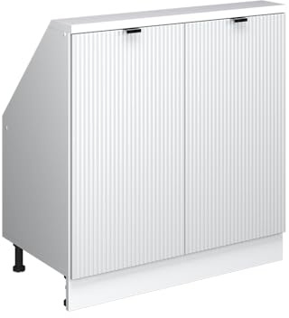 Vicco Dachschrägenschrank Rion, Weiß Riffel/Weiß