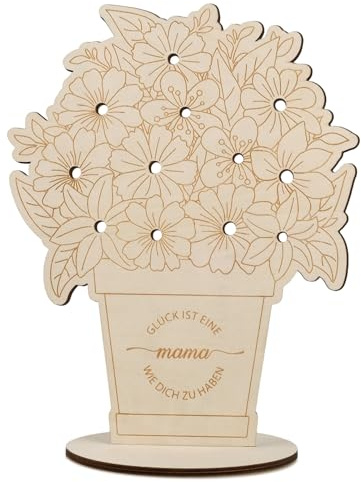 ARTREE Mama Geschenk Holz Geburtstagsgeschenk für Mama Muttertagsgeschenk, Deko Blumentopf mit Spruch, DIY Bastelset zum Bemalen, Muttertagsdeko