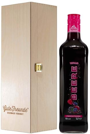 Bauernhaus Waldbeere Likör mit Geschenk-Holzkiste