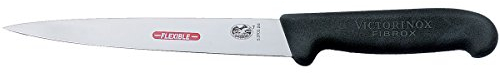 Victorinox Fibrox Filetiermesser, Kochmesser, Flexible Klinge, Spülmaschinengeeignet, Rostfreier Stahl, schwarz