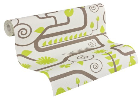 Livingwalls 880611 Lars Contzen Designertapete el Paraiso, grün, beigegrau, weiß