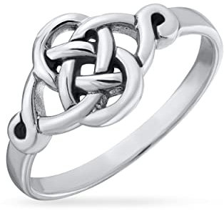 Personalisierte Zarte Beste Freunde Irische Keltische Liebesknoten Bff Unendlichkeitsversprechen Ring 2Mm Band Für Teenager Frauen Oxidiertes .925 Sterling Silber Anpassbar