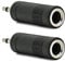 Incutex 2X adaptadores Audio Jack Conector Macho 3,5 a Conector Hembra 6,3, convertidor Audio Jack, Negro
