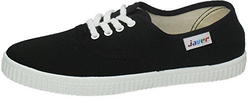 JAVER 60 Bambas Lonas Negras Mujer Zapatillas Negro 38