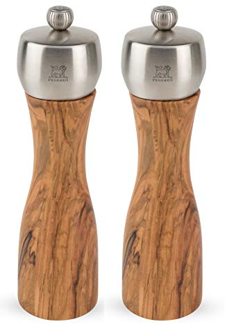 Peugeot Fidji 8-Inch Pepper & Salt Mill Set, Olive Wood