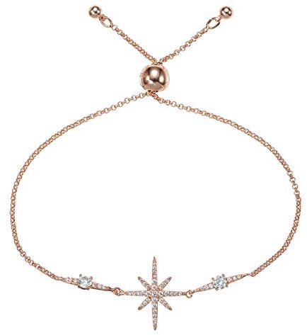namana Bracelet Etoiles Polaires Pavés de Zircons. Bracelet Femme Rose serti de Pierres en Oxyde de Zirconium. Bracelets pour Femme en Etoile Livrés avec Écrin Cadeau