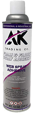 AK TRADING CO. Professional Quality General Multipurpose Spray Adhesive, Perfect for Acoustic Panels & Craft Upholstery Foam Adhesive & Fabric Glue - 12Oz Can.
