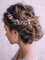Kercisbeauty Bride Hair Accessories Rose Gold Flower Headband Pearl Leaf Headpiece Prom Wedding Party Women