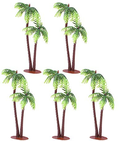 Amosfun Artificiale Palma da Cocco Simulazione Albero di Cocco Decorazione Serbatoio di Pesce in Miniatura pianta vasi Bonsai casa del mestiere DIY Resina Decor 5 pz
