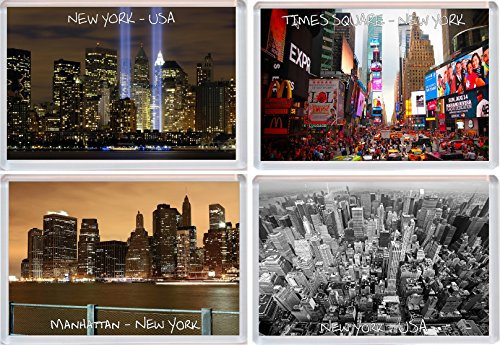 New York - USA - 4 PACK - Jumbo Fridge Magnet/Magnets
