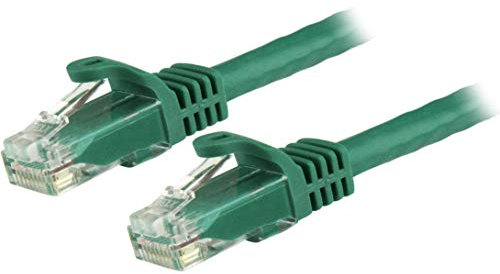 StarTech.com 1.5m CAT6 Ethernet Cable - Green CAT 6 Gigabit Ethernet Wire -650MHz 100W PoE RJ45 UTP Network/Patch Cord Snagless w/Strain Relief Fluke Tested/Wiring is UL Certified/TIA (N6PATC150CMGN)