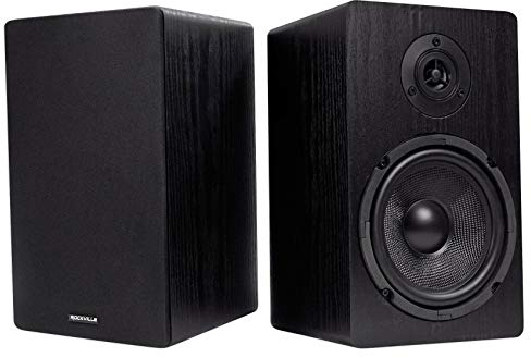 Rockville Pair RockShelf 64B V2 400W Black 6.5 Bookshelf Speakers, 4 Ohm, Kevlar Woofers, Silk Dome Tweeter, Wall-Mountable, for Home Theater and Music Enthusiasts