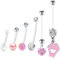 6stk Schwangerschaft Bauchnabelpiercing Nabel Ringe Acryl Fleixble Bioflex 14/18/25/32mm Stab Bauchnabel Piercing