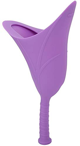 Vbest life Frauen weiches Silikon Reise Urinal, Notfall stehend zusammenklappbare Wiederverwendbare tragbare Toilette Trichter Toilette(Purple)