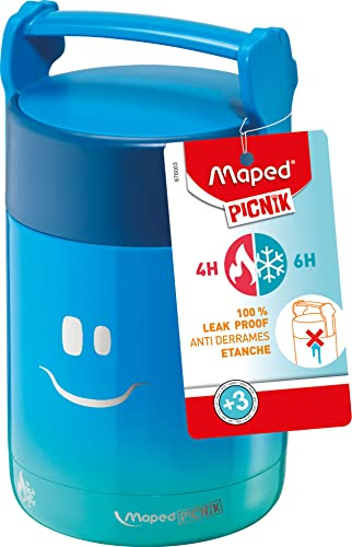 Maped Picnik Concept Kids - Boîte à Déjeuner Isotherme - Lunch Box Enfant Étanche - Poignée et Ouverture Facile - Boîte Repas Isotherme Double Paroi - À Partir de 3 Ans - Bleu, 350 ml