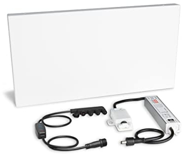 Grundplatte weiß 403x210 mm inkl. Netzteil und Schalter für die Montage dreistelliger LED-Hausnummern von abcMIX