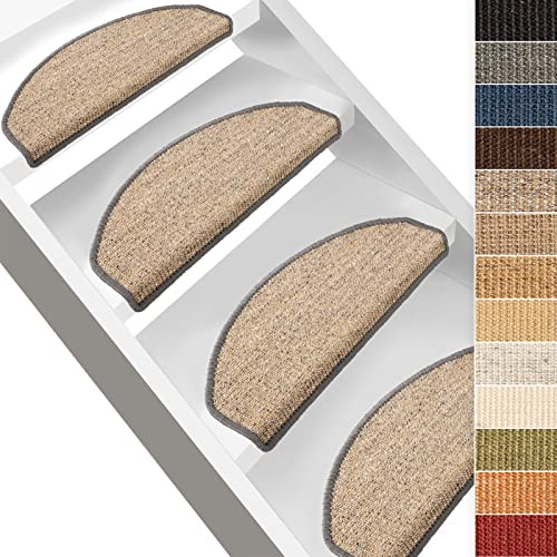 Floordirekt 1 Stück x Teppich Stufenmatten Treppenstufen - 100% Sisal - wohnlichen Farben - rutschsicher für Mensch und Tier (Maße ca. 64 x 23,5 cm) (Old Heritage)