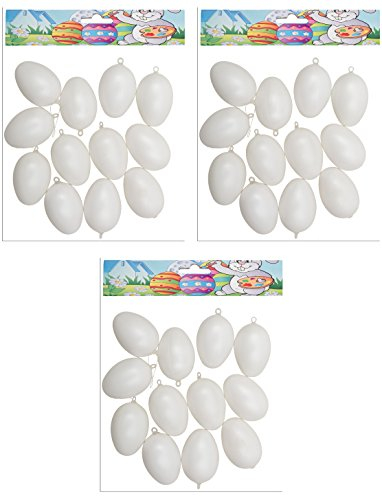 Idena 734581 - Kunststoffeier, 12er Pack, Größe 6 cm, Weiß, Eier, Ostern, Basteln, Dekoration, Osterei, Osterhase, Nest (3)