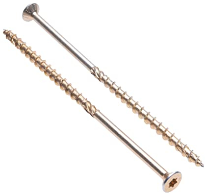 Holzschrauben Flachkopf von Keple 8 mm x 280 mm- Selbstschneidende Torx-Schrauben für Holz & Bahnschwellen Lange Schrauben für Holz & Holzflansche Holzschrauben zum Verbinden & Packung mit 50 Stück