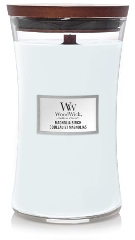 Scented Candle Woodwick Magnolia Birch Large 609.5 g, White