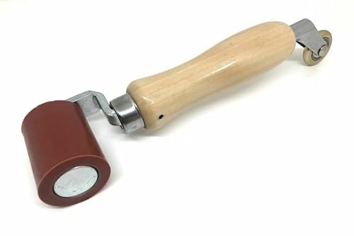 Profi Andrückrolle Kombi Silikon Messing Rolle Andrückwalze 45mm Dachdecker für Föhn Heißluftgebläse Walze Schweißwerkzeug Schweißbahn Werkzeug