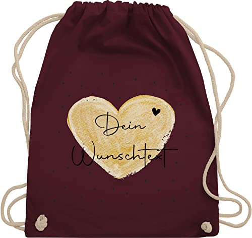 Turnbeutel Rucksack - Aufdruck selbst gestalten - Dein Wunschtext I Geschenk personalisiert Weihnachten I Vatertag I Muttertag I Geburtstag - Unisize - Bordeauxrot - taschen jga