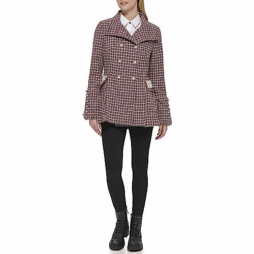 Karl Lagerfeld Paris Damen Plissee Untermantel Perlen Detail Taschen, Rot/Mehrfarbig, M