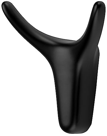 SOTECH Garderobenhaken TORO Höhe: 66 x Breite: 60 mm schwarz matt | Kleiderhaken modern aus Zinkdruckguss stabiler Wandhaken auch für Handtücher