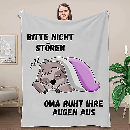 ZQYMM Geschenke für Oma, Lustige Faultier Decke Oma Geschenk, Oma Geschenk Geburtstag, Weihnachten Geburtstagsgeschenk für Oma, Flauschige Kuscheldecke Beste Großmutter Geschenkidee