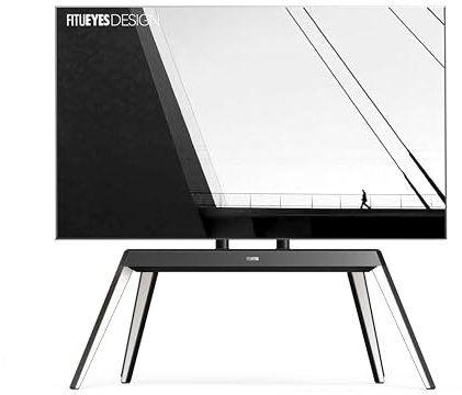 FITUEYES DESIGN Floor TV Stand for TV 65 70 75 78 85 88 Inch Swivel TV Stand Made of Solid Wood Height Adjustable VESA 200 * 100-600 * 400mm Picasso Series