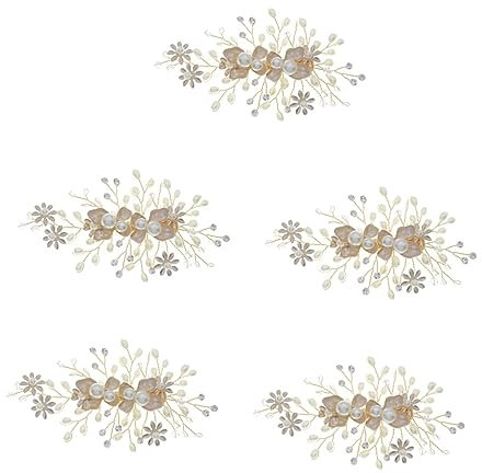 POPETPOP 5pièces Barrette à Cheveux Perles Pour Femmes Accessoire De Mariage Élégant Pour Mariée Et Demoiselle Honneur Pour Cérémonies Et Fêtes