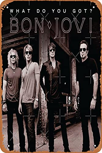 Bon Jovi Band-Poster, 30,5 x 20,3 cm, Vintage-Blechschild, Heimdekoration, Garage, Männerhöhle, Wandkunst