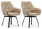 CLIPOP Esszimmerstühle Drehbar Set mit Armlehne, Kunstleder Polsterstuhl Gepolstert Sitz Küchenstuhl Drehstuhl Armlehnenstuhl für Esszimmer Wohnzimmer Büro (2er Set, Kunstleder Beige)