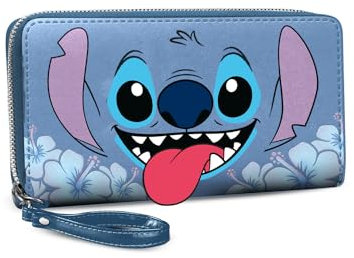 Disney Lilo et Stitch Tongue-Portefeuille Essentiel, Bleu, 19 x 10 cm