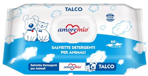 CT-TRONICS Amoremio Feuchttücher für Hunde und Katzen | verschiedene Düfte | 10 x 40 Tücher | (Talco)