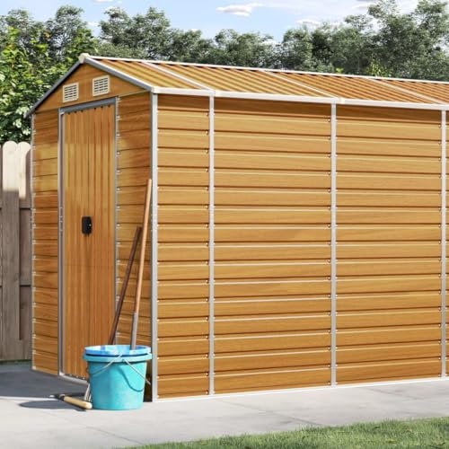 Home Outdoor SonstigesGartenhaus Hellbraun 191x895x198cm Stahl verzinkt