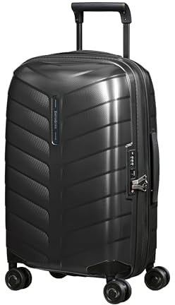 Samsonite Attrix - Spinner S, Erweiterbarer Handgepäck, 55 cm, 38/44 L, Schwarz (Anthrazit)