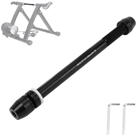 Turbo Trainer Thru Axle Adapter, Adjustable 142-148mm Aluminium Alloy Axle for Road/Mountain Bikes, M12x142 to M12x148mm Hub Compatible, High-Strength Indoor Cycling Essential