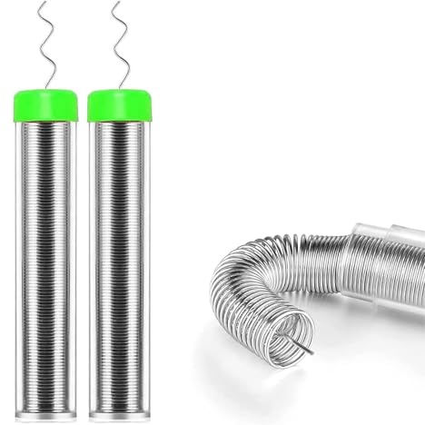 2 pezzi di stagno per saldatura da 0,8 mm, senza piombo con nucleo di colofonia, stagno per saldatura con flusso 5 g, filo per saldatura per la riparazione e il fai da te di componenti elettronici per