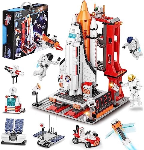 Cherubfunz 855 PCS Weltraum-Spielzeug Raumschiff,City Space Shuttle Spielzeug für Kinder Jungen Mädchen 6 7 8 9 10-14+