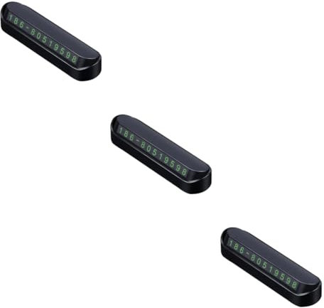 BUGUUYO 3St Parkplatz Telefonnummer Phone Number Display Autos Parknummernkarte parken Telefon nummernschild Black