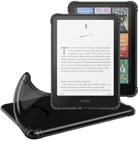 MoKo Hülle für 7 Kindle Paperwhite(12. Generation) 2024 und Kindle Colorsoft Signature Edition (1. Generation), Ultradünne Weiche Hülle TPU Klar Rückseite Schutzhülle Durchsichtig, Schwarz