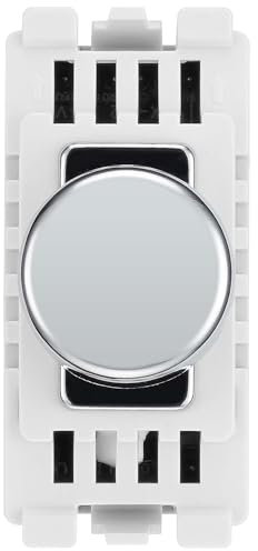 BG RPCDTR Polished Chrome Single Trailing Edge Dimmer Module Grid Light Switch