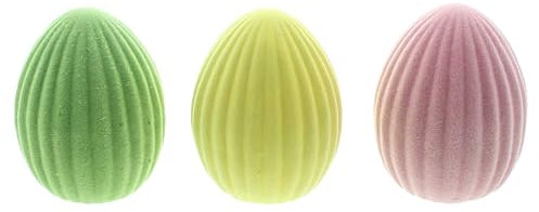 FRANK FLECHTWAREN Deko-Ei Bunt, 3er Set, Terracotta, Samtbezug Maße: Höhe 10 cm