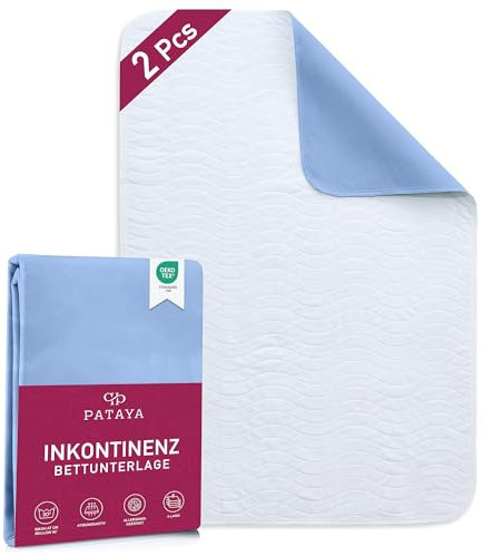 Pataya Inkontinenzunterlage waschbar 75x90 - wasserdichte Matratzenschutz Matratzenauflage nässeschutz Bett Inkontinenzauflage Bettunterlage (75x90 cm)