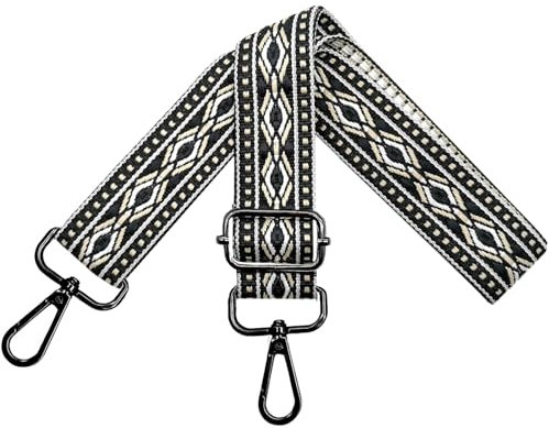 Verstellbarer Schultergurt für Taschen Damen Tragegurt, Taschengurte zum Wechseln, Taschengurt Breit 3.8cm mit Schwarz Karabiner, Schulterriemen für Schultertasche Handtaschen, Schwarz, N30