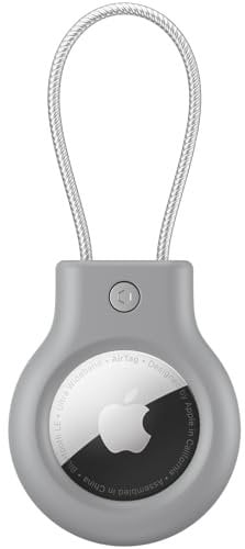 Airtag Case With Wire Cable, Secure Holder Protective Cover Airtag Case for Travel Suitcase, Pet, Anti-Lost and Scratch-Resistant (Grey)