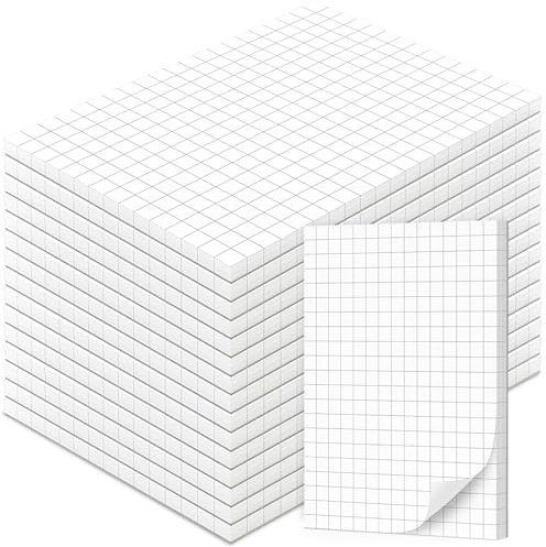 Fantastino® A7 Notizblock Kariert - 16 Stück Vorrats-Set, 800 Blatt (50 pro Block) 90 g/m² Premium-Papier. Mini Notizzettel, Kleine Notizblöcke, Schreibblock abreißbar für Büro, Haushalt, Schule, Uni